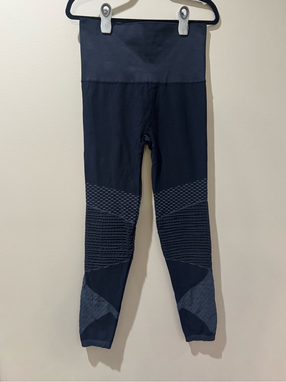 Spanx Look At Me Now Seamless Moto Leggings Navy High Waist XL